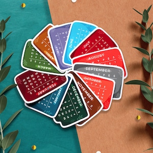 Kalenderstickers 2025, minikalenderstickers, plannerstickers, bullet journal stickers, functionele stickers, planner 2025, nieuwjaar