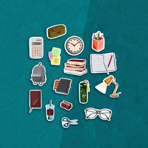Lernzeit Sticker Pack, Planer Sticker, Journal Sticker, Scrapbooking, Arbeit Sticker, Schule Sticker, funktionale Sticker, Studium