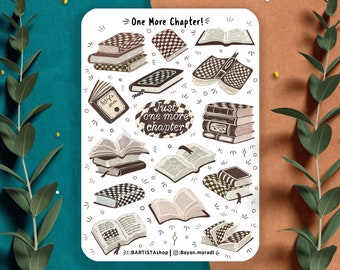 Ein weiteres Kapitel Aufkleber Blatt, Planner Aufkleber, Scrapbook, Lesen, Buch Aufkleber, Journal Aufkleber, Buch Wurm Geschenk, Buchliebhaber, niedlich