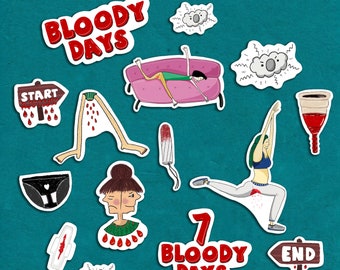 Period stickers pack, period Planner, planner stickers, scrapbooking, period tracker, period planner stickers, menstrual stickers