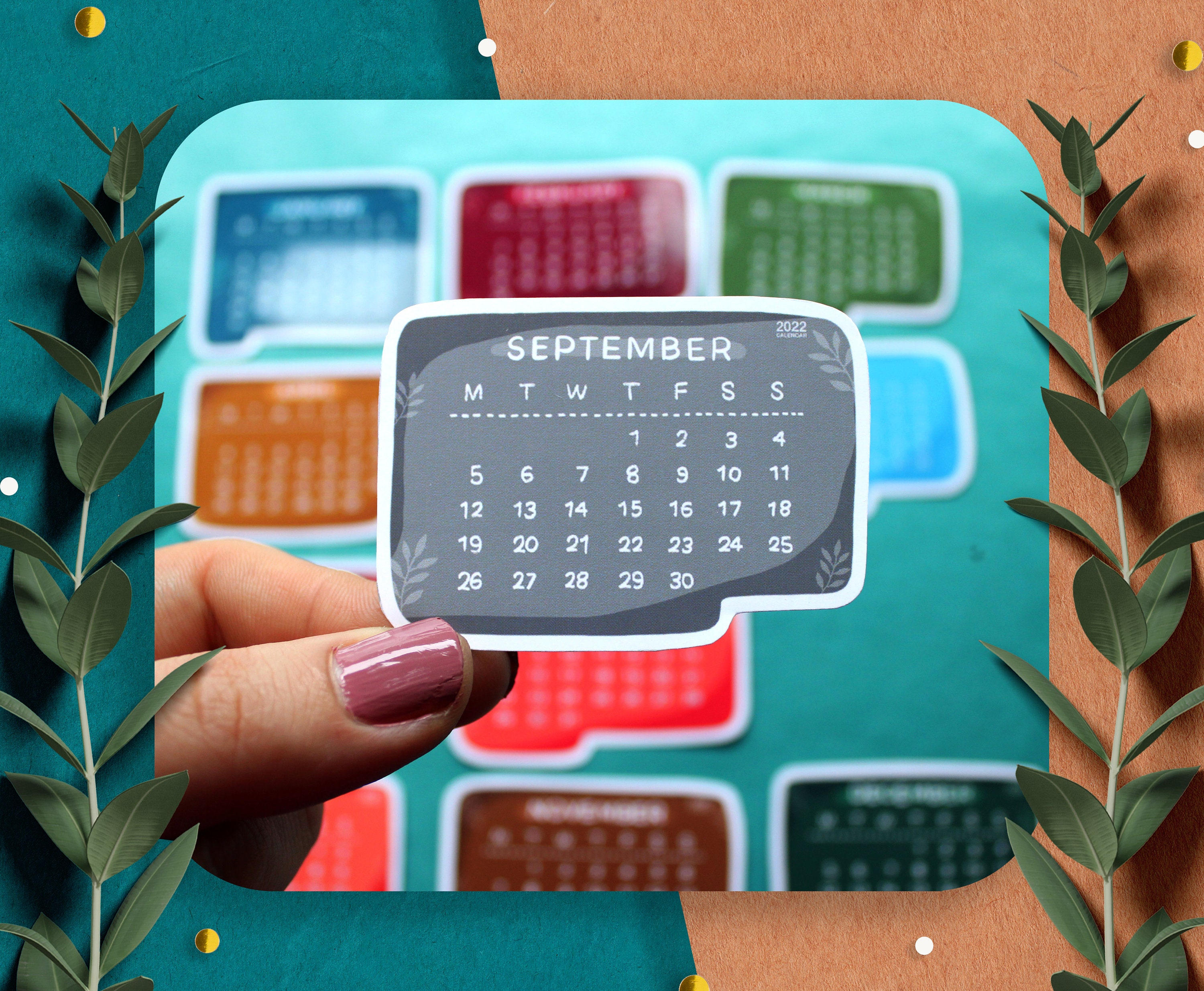 2022 Calendar Stickers Mini Calendar Stickers Planner Etsy UK