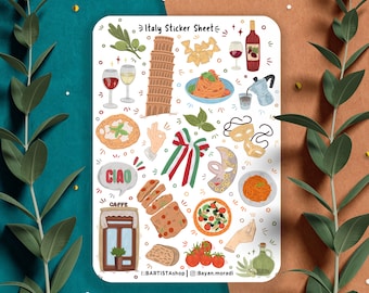 Italy sticker sheet, Travel stickers, Planner , Journal , Scrapbooking , holiday stickers , Adventure stickers, Vacation, Journaling, Italy