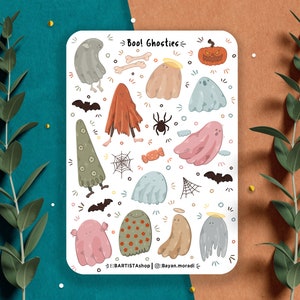 Boe! Ghosties stickervel, Halloween Stickers, Planner Stickers, Journal Stickers, Scrapbook Stickers, Herfststickers, Seizoensgebonden, Halloween