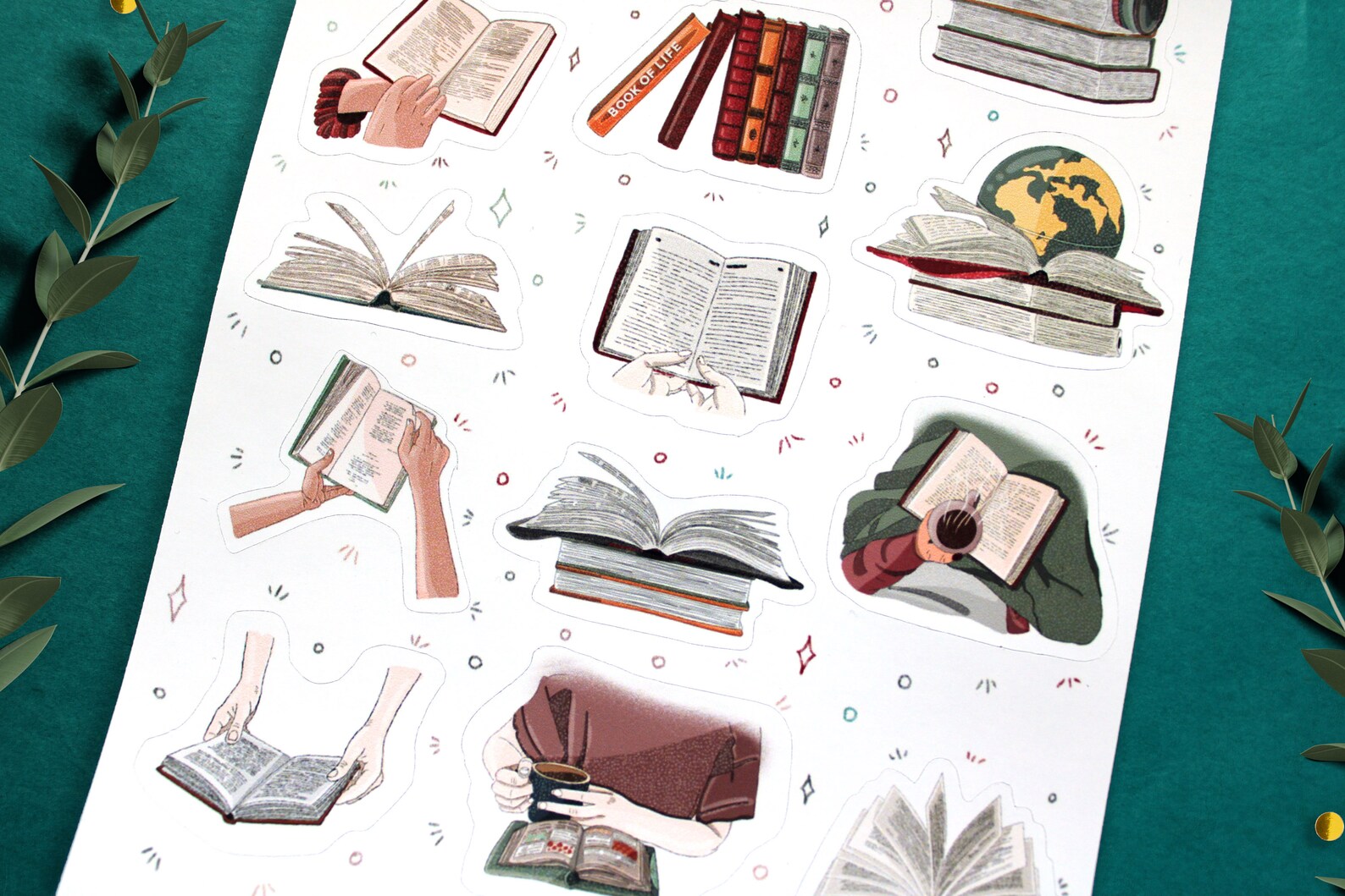 Reading Time Sticker Sheet Books Stickers Planner Stickers Etsy