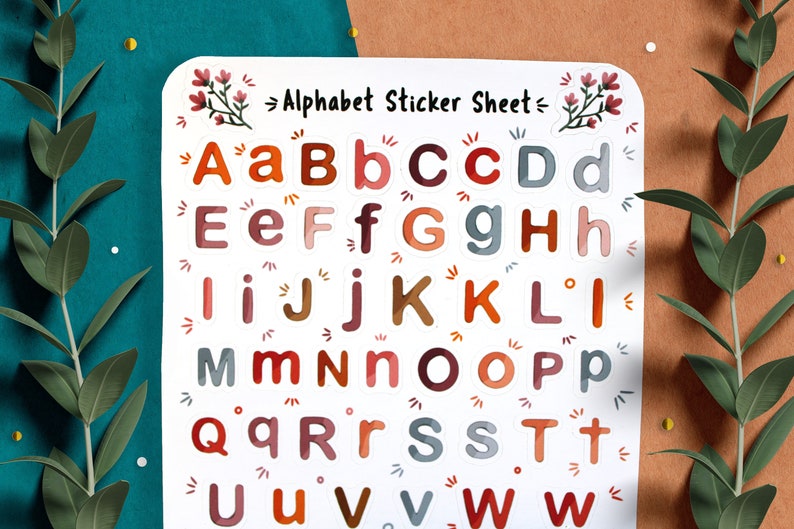 Alphabet Sticker Sheet, Planner Stickers, Journal Stickers, Scrapbook ...