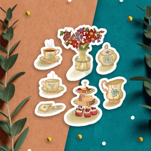 Tea Time Sticker, Journal Sticker, Planner Sticker, Scrapbook Sticker, Journal Sticker, Tee Sticker, lustige Cosy Sticker