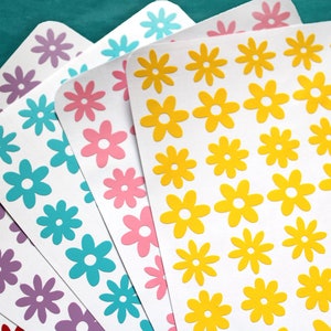 40 autocollants de fleurs, mini autocollants floraux en vinyle, autocollants de planificateur, autocollants de journal, autocollants floraux mignons, fleurs imperméables, printemps été