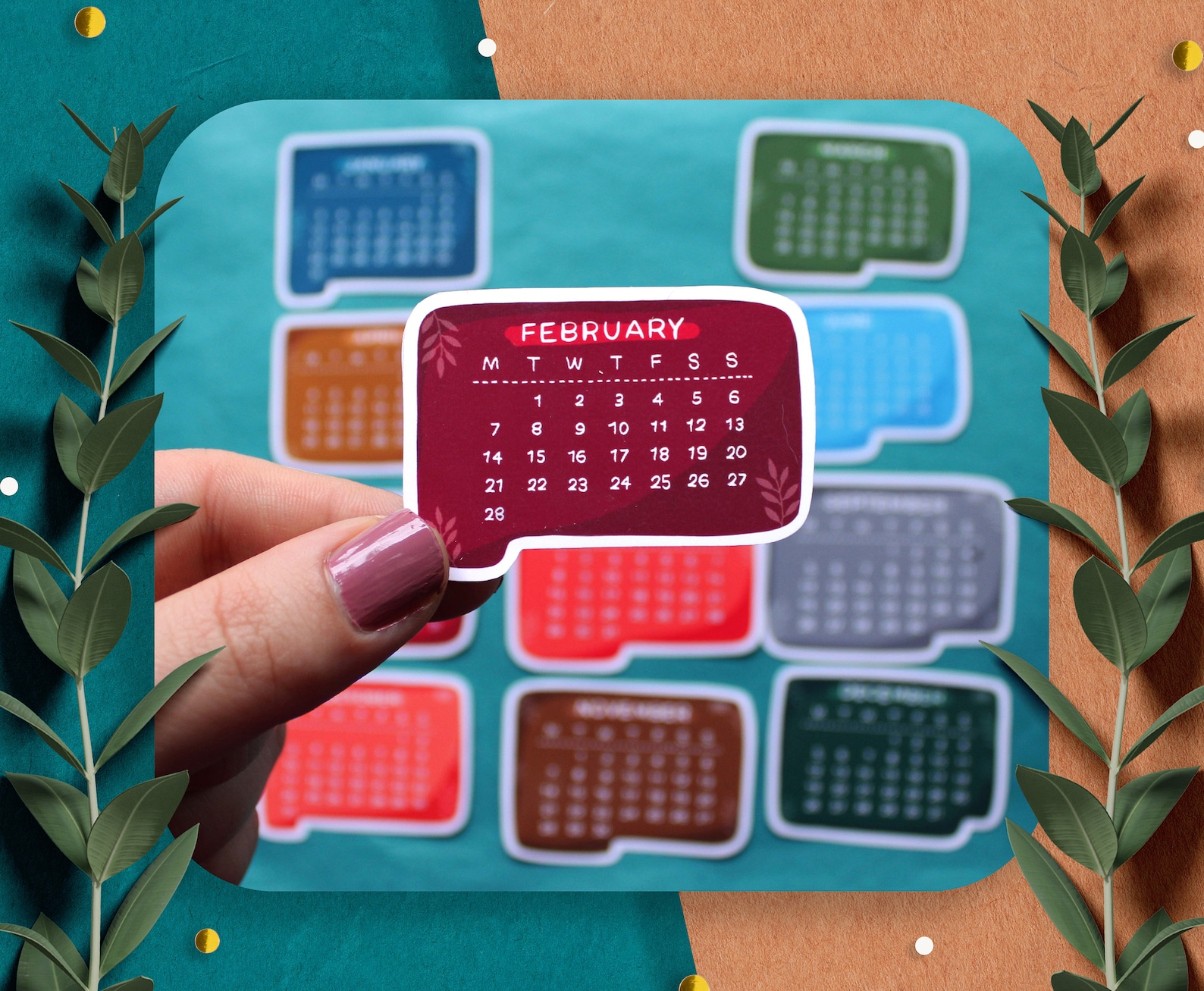 2026 Calendar Stickers, Mini Calendar Stickers, Planner Stickers ...