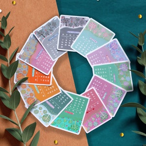 Kalenderstickers 2025, minikalenderstickers, plannerstickers, dagboekstickers, functionele stickers, plannerstickers 2025, nieuwjaar