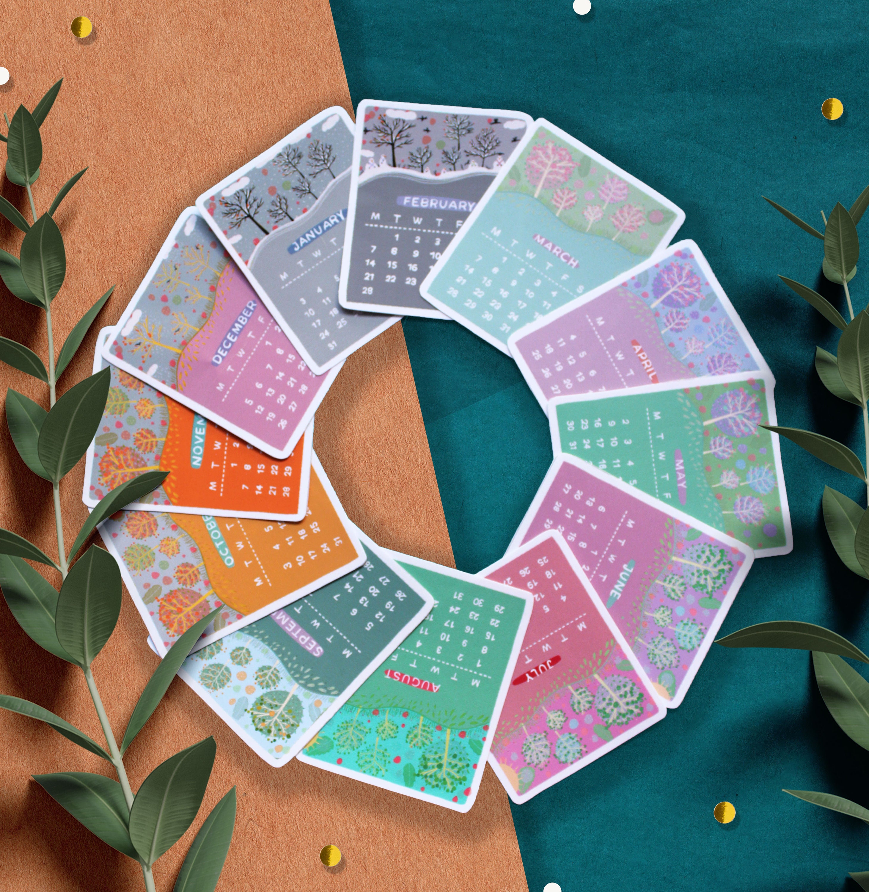 2026 Calendar Stickers, Mini Calendar Stickers, Planner Stickers ...