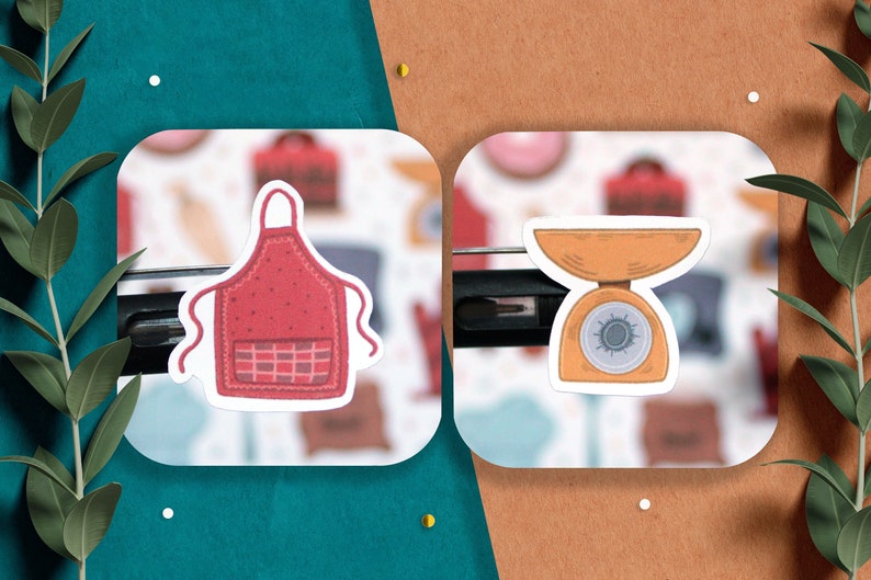 Kitchen Apron Sticker Baking Time Sticker Sheet, Planner Stickers , Baking Stickers, Cooking ...