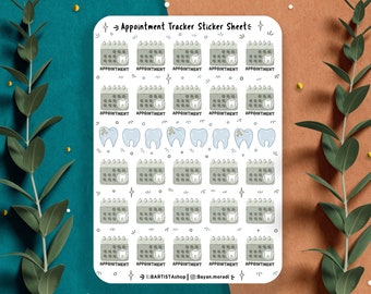 43 Dentist appointment tracker, planner stickers, journal stickers, planning, functional stickers, reminder stickers, icon, mini stickers