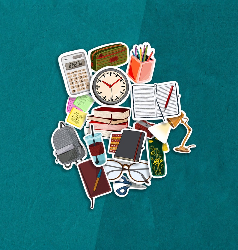 Study Time Sticker Pack, Planner Stickers, Journal Stickers ...