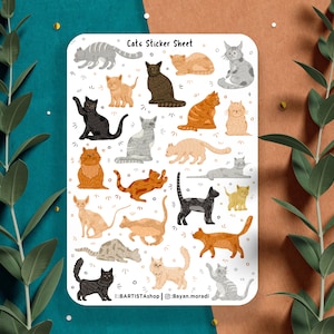 Katzen Sticker Blatt, Planer Aufkleber, Journal Aufkleber, verspielte Katze Aufkleber, Kittie's Sticker Blatt, feline Aufkleber, Kätzchen Aufkleber