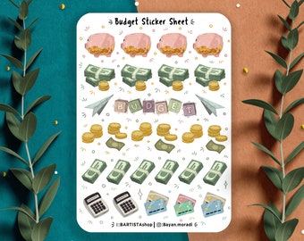 Budget sticker sheet , Finance stickers, Planner Stickers, Scrapbook Stickers, Stickers, Money Stickers, Budget Stickers, Financial Stickers