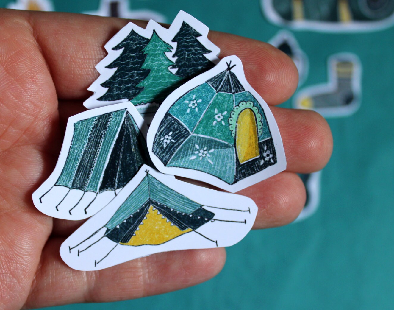 Camping Stickers, Travel Stickers, Planner Stickers, Journal Stickers ...