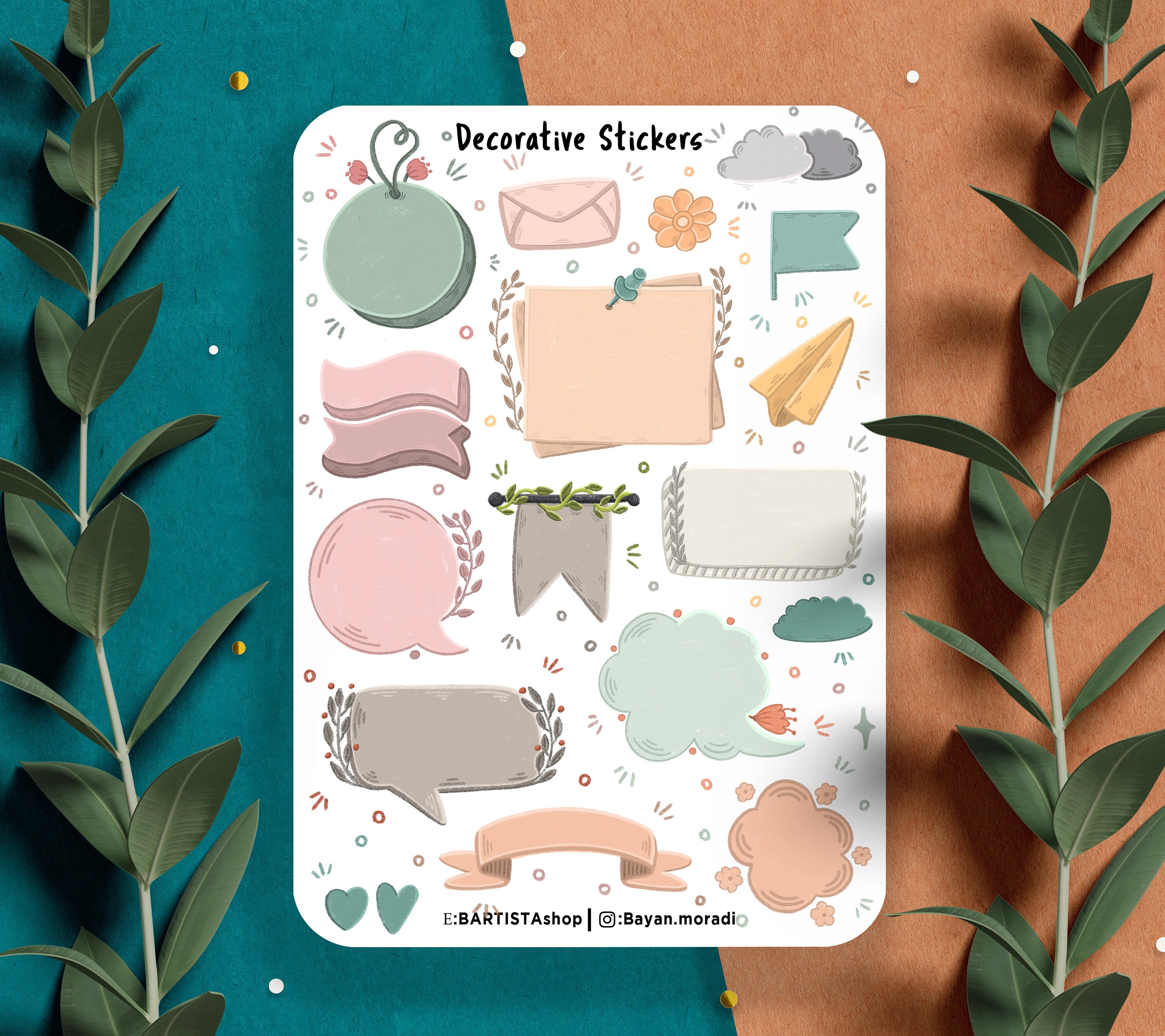 Decorative Journal Stickers, Planner Stickers Sheet, Journal Stickers ...