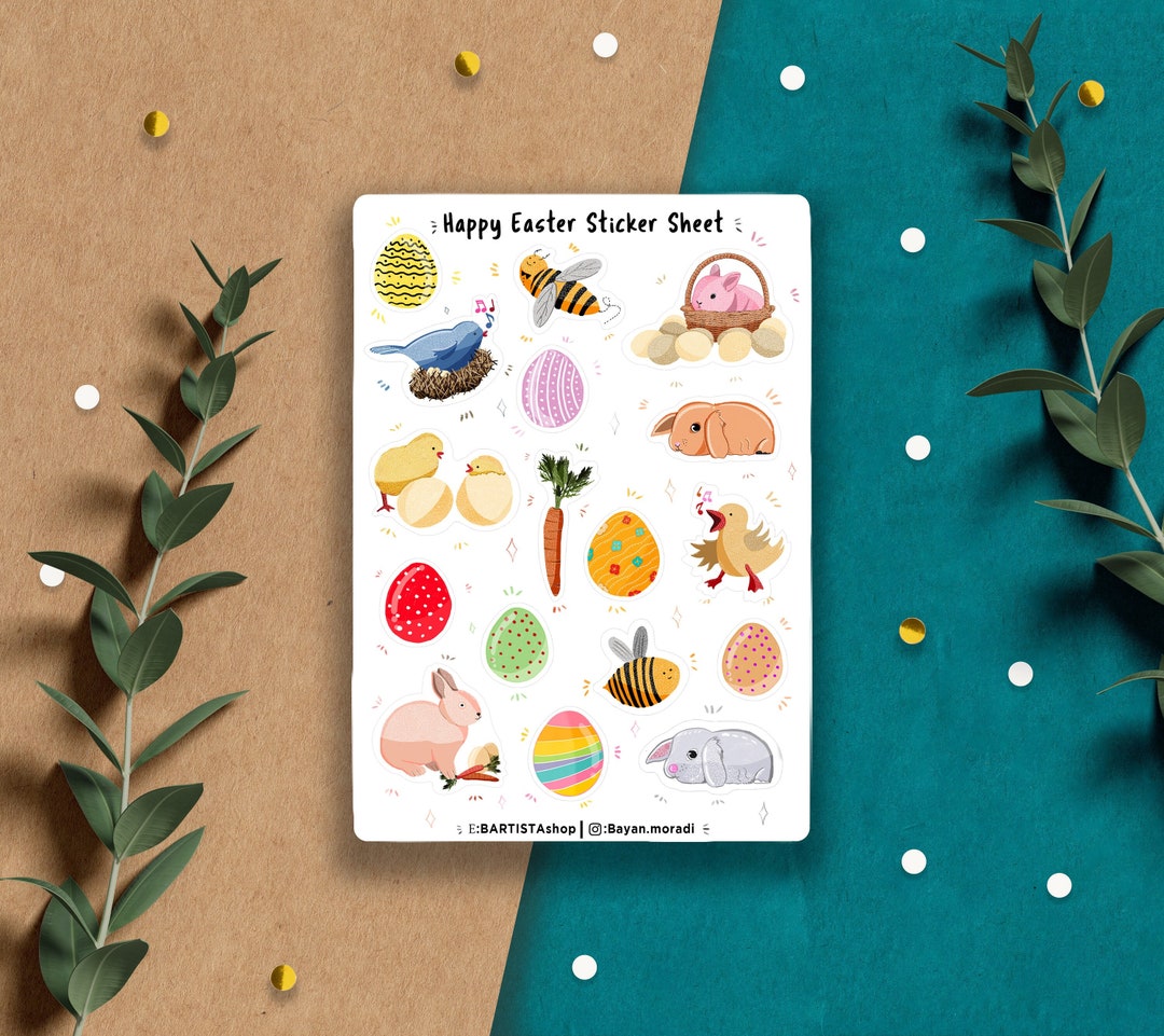 Easter Sticker Sheet, Planner Stickers, Journal Stickers, Scrapbook ...