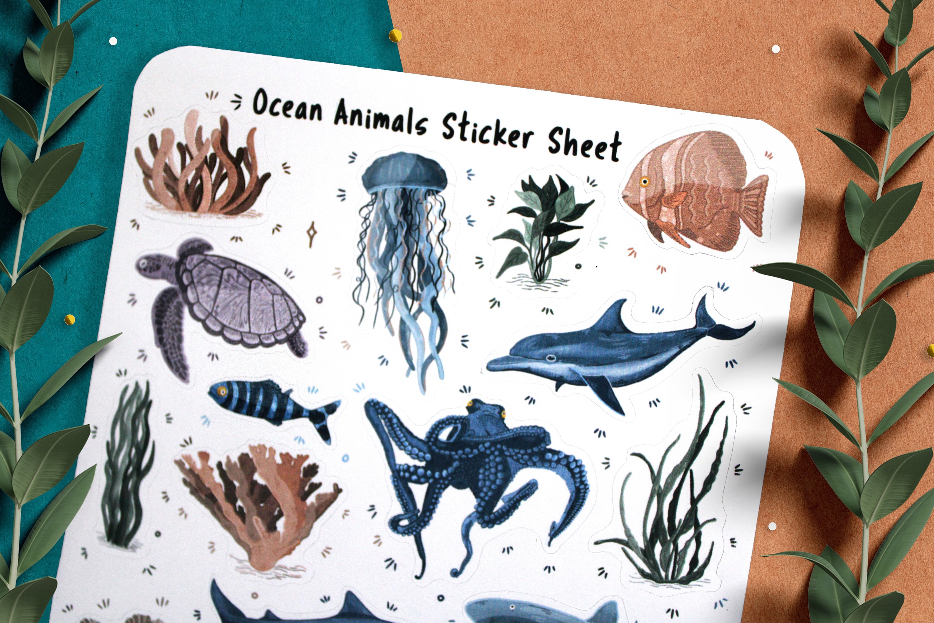 Ocean Animal Stickers Planner Stickers Bullet Journal Etsy UK
