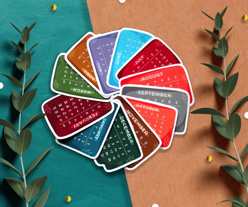 2026 Calendar Stickers, Mini Calendar Stickers, Planner Stickers ...