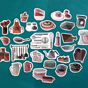 27 adesivos de cozinha, adesivos de planejador, scrapbooking, adesivos de diário, adesivos de cozinha de padeiros, planejador decorativo divertido, adesivo de cozinha