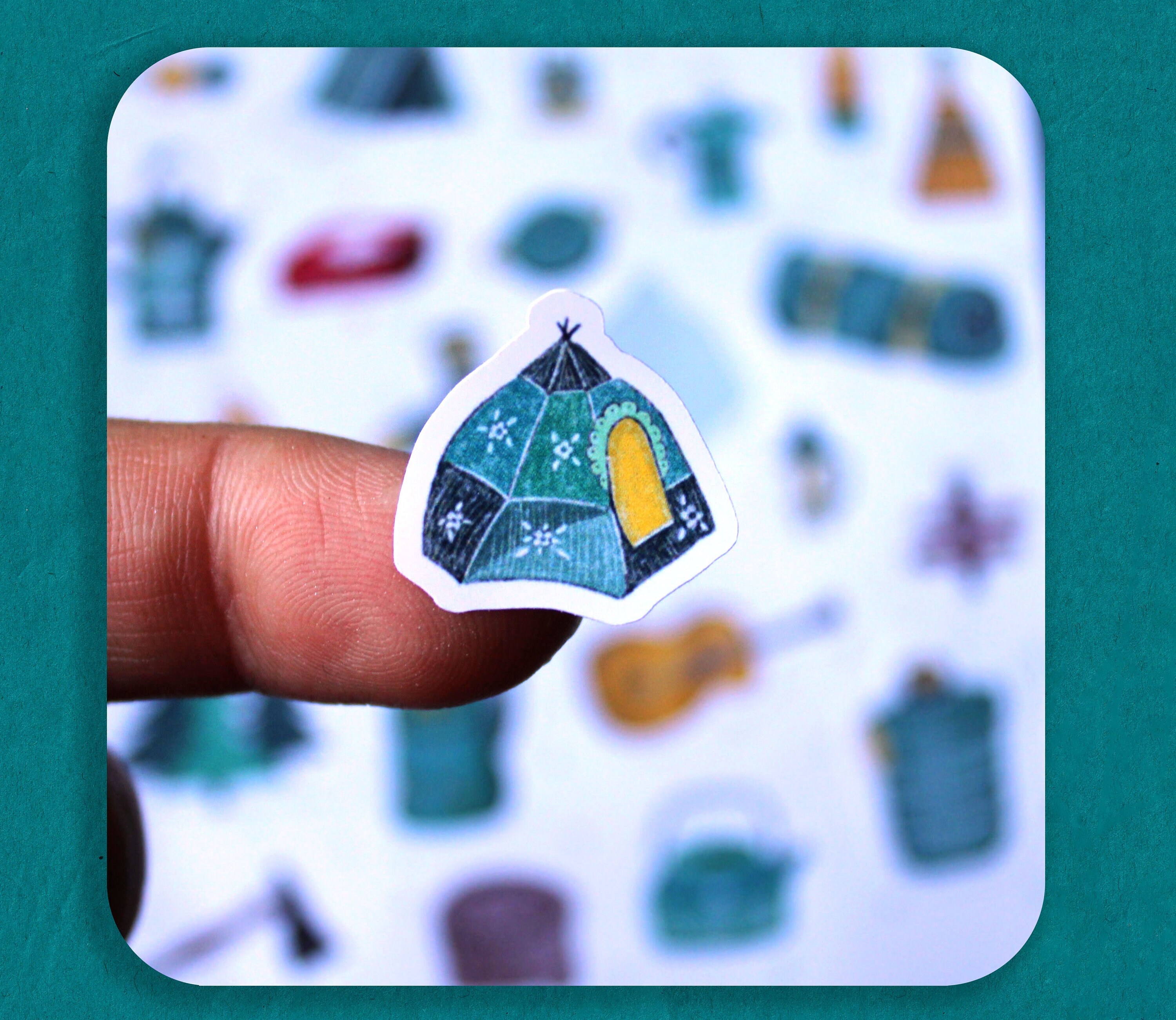 Camping Sticker Sheet, Adventure Stickers, Planner Stickers, Journal ...