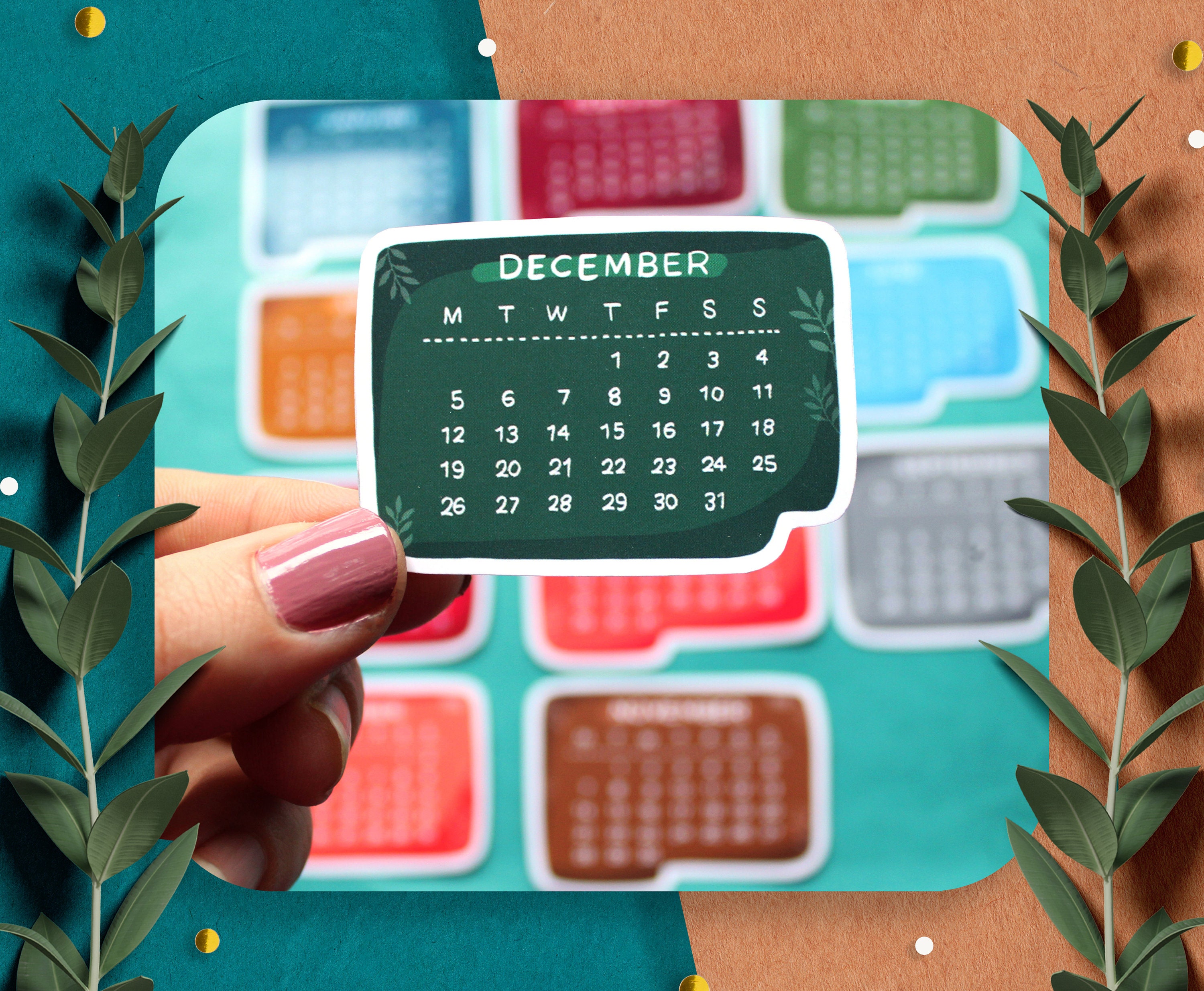2026 Calendar Stickers, Mini Calendar Stickers, Planner Stickers ...