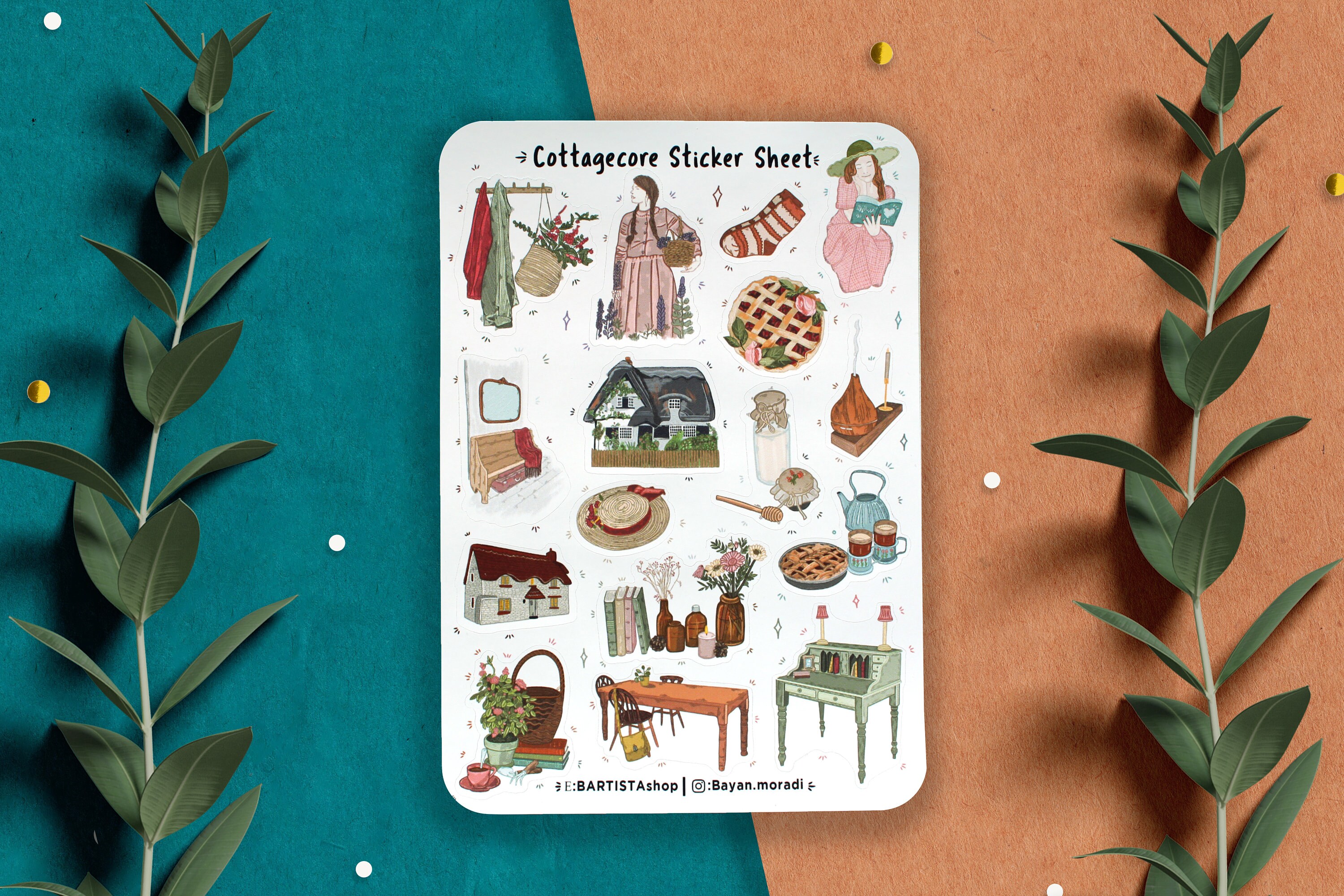 Cottage Core Sticker Sheet, Planner Stickers, Scrapbook Stickers ...