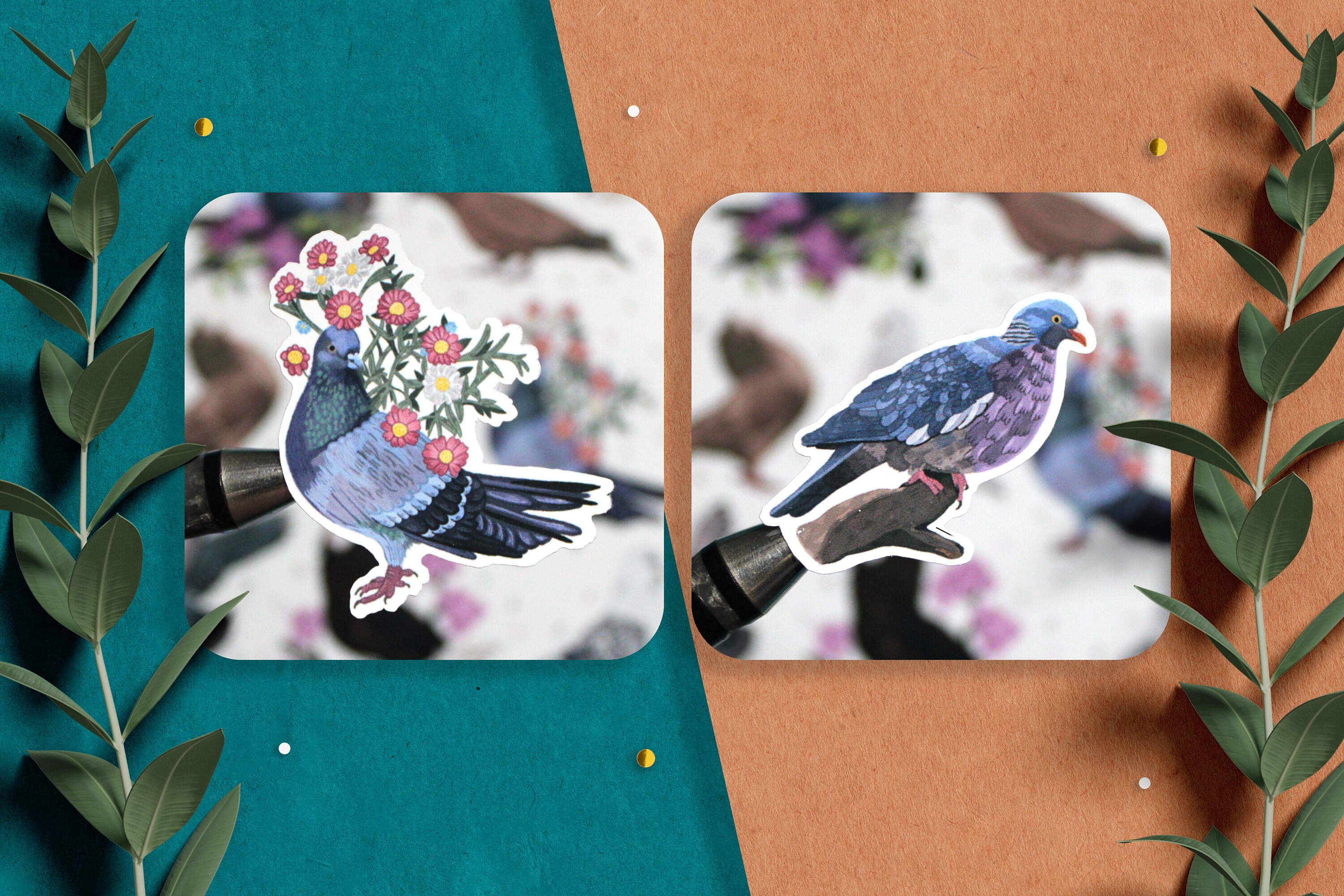 Pigeon Sticker Sheet , Bird Stickers , Planner Stickers , Journal ...