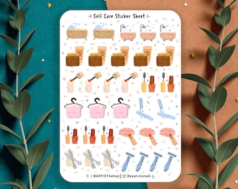 Self-care sticker sheet, journal Stickers, Planner Stickers, Me time sticker sheet, Self Care Stickers, Wellness Stickers, Stickers
