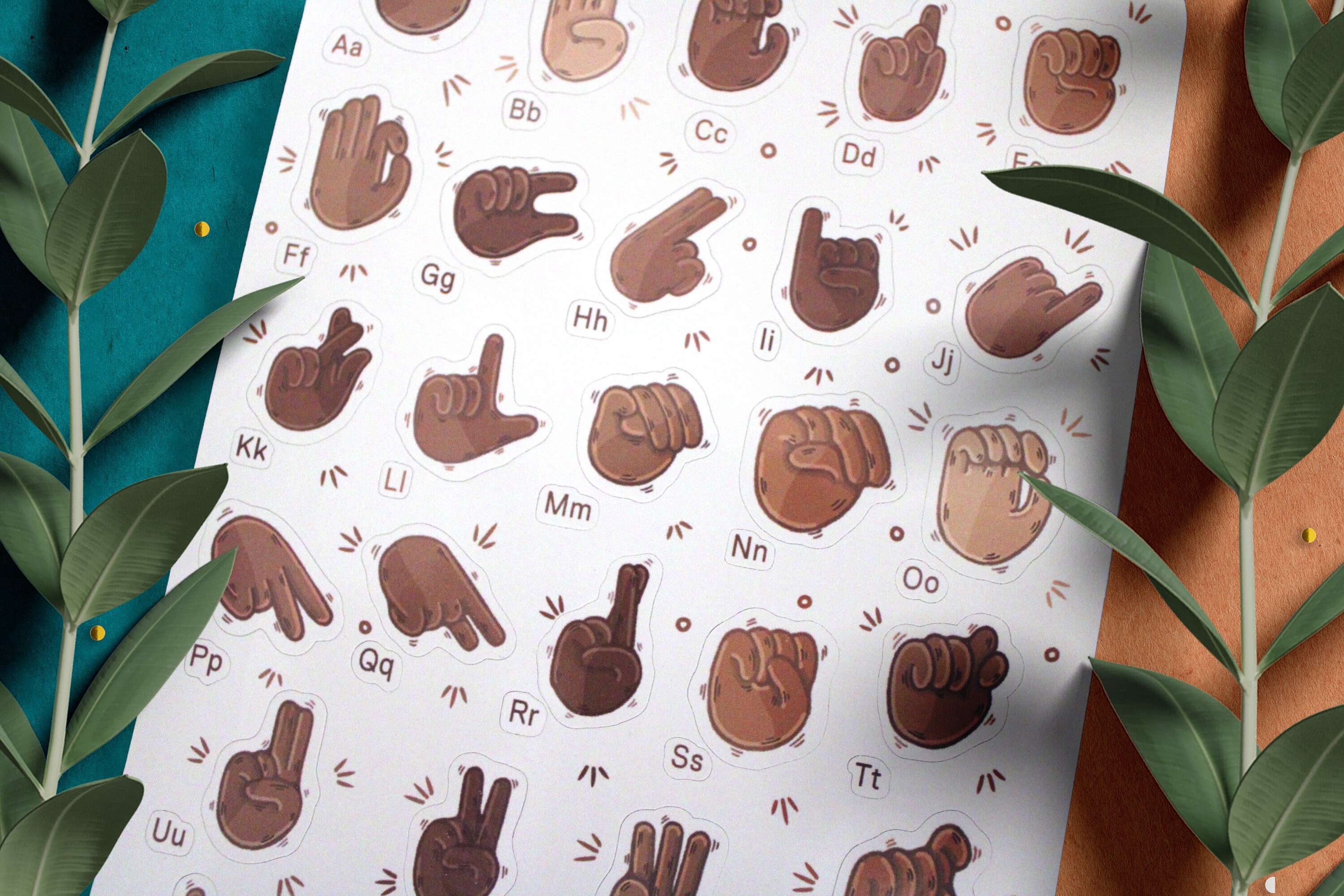 Sign Language Stickers Sheet, Planner Stickers, Bullet Journal Stickers ...