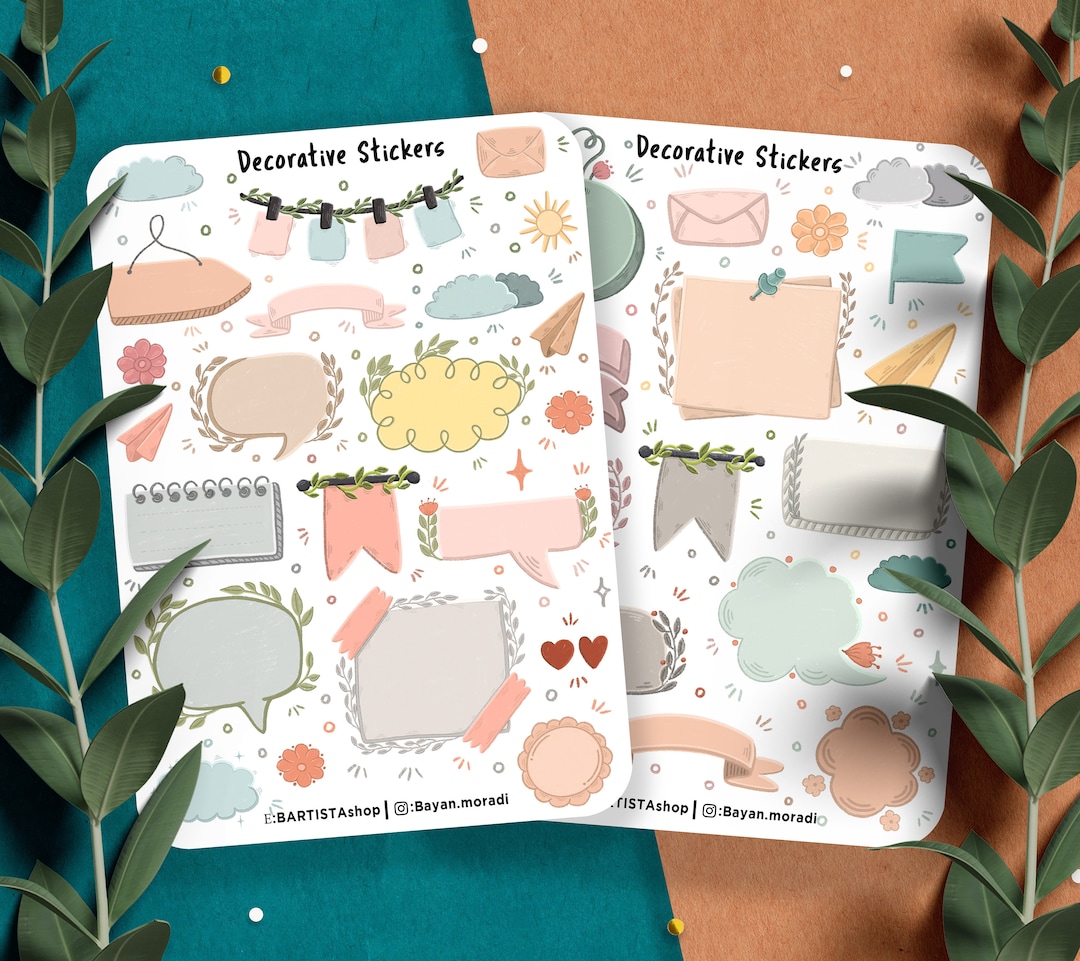 Decorative Journal Stickers, Planner Stickers Sheet, Journal Stickers ...