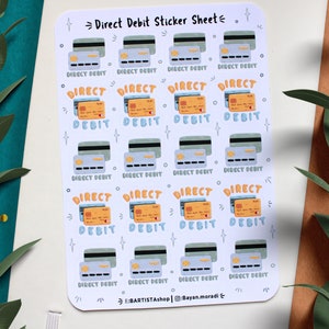 20 Cute Direct Debit Stickers , Planner Stickers, Credit Card , Pay ...
