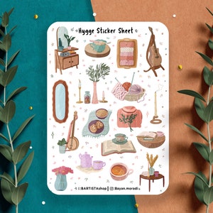 Folha de adesivos Hygge, adesivos de planejador, adesivos de scrapbook, adesivos Hygge, adesivos aconchegantes, adesivos de diário, adesivos quentes aconchegantes, outono