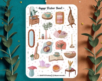 Hygge Sticker Sheet, Planner Stickers, Scrapbook Stickers, Hygge Stickers, Cozy Stickers, Journal Stickers, cozy warm stickers, autumn