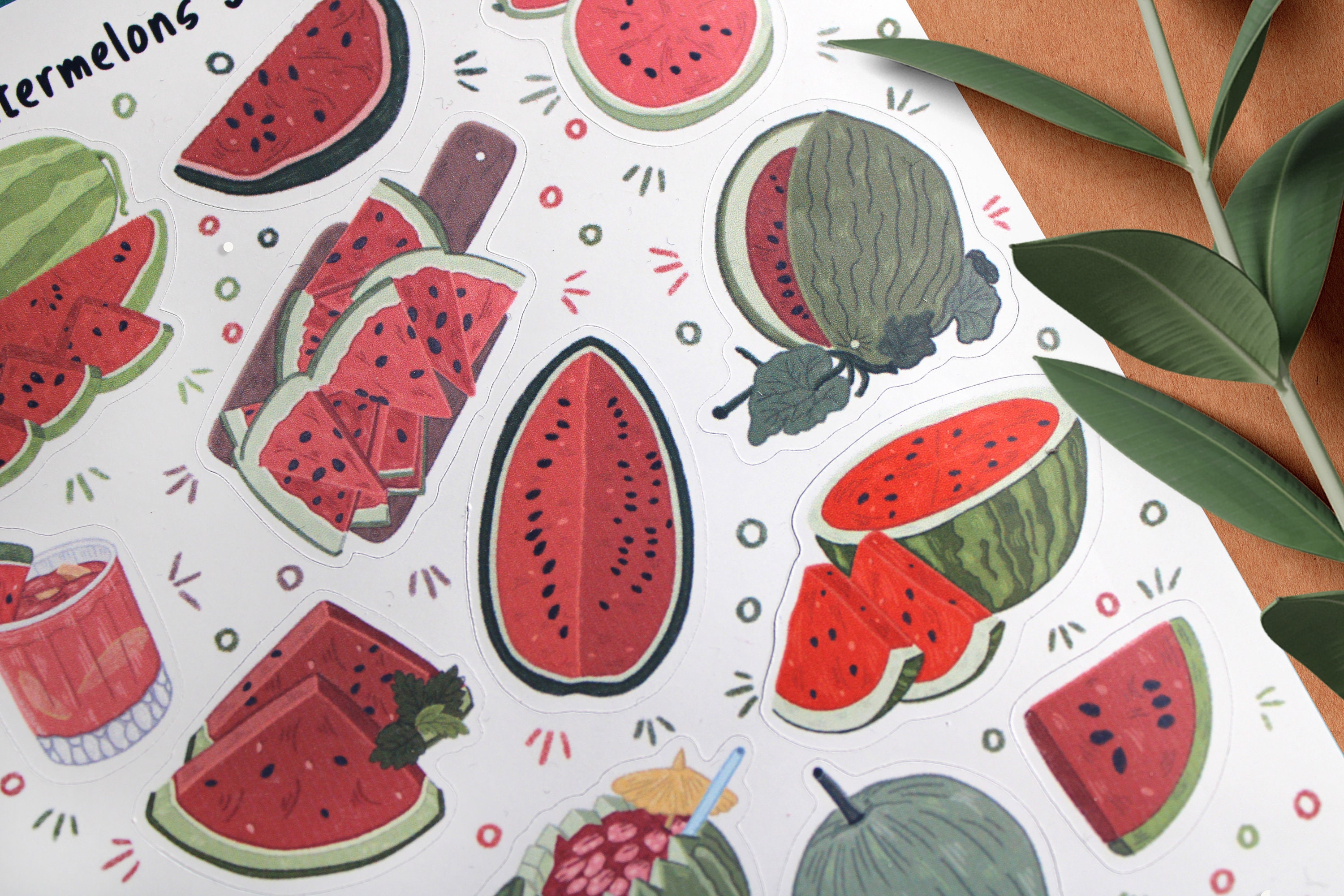 Watermelon Sticker Sheet, Planner Stickers, Journal Stickers ...