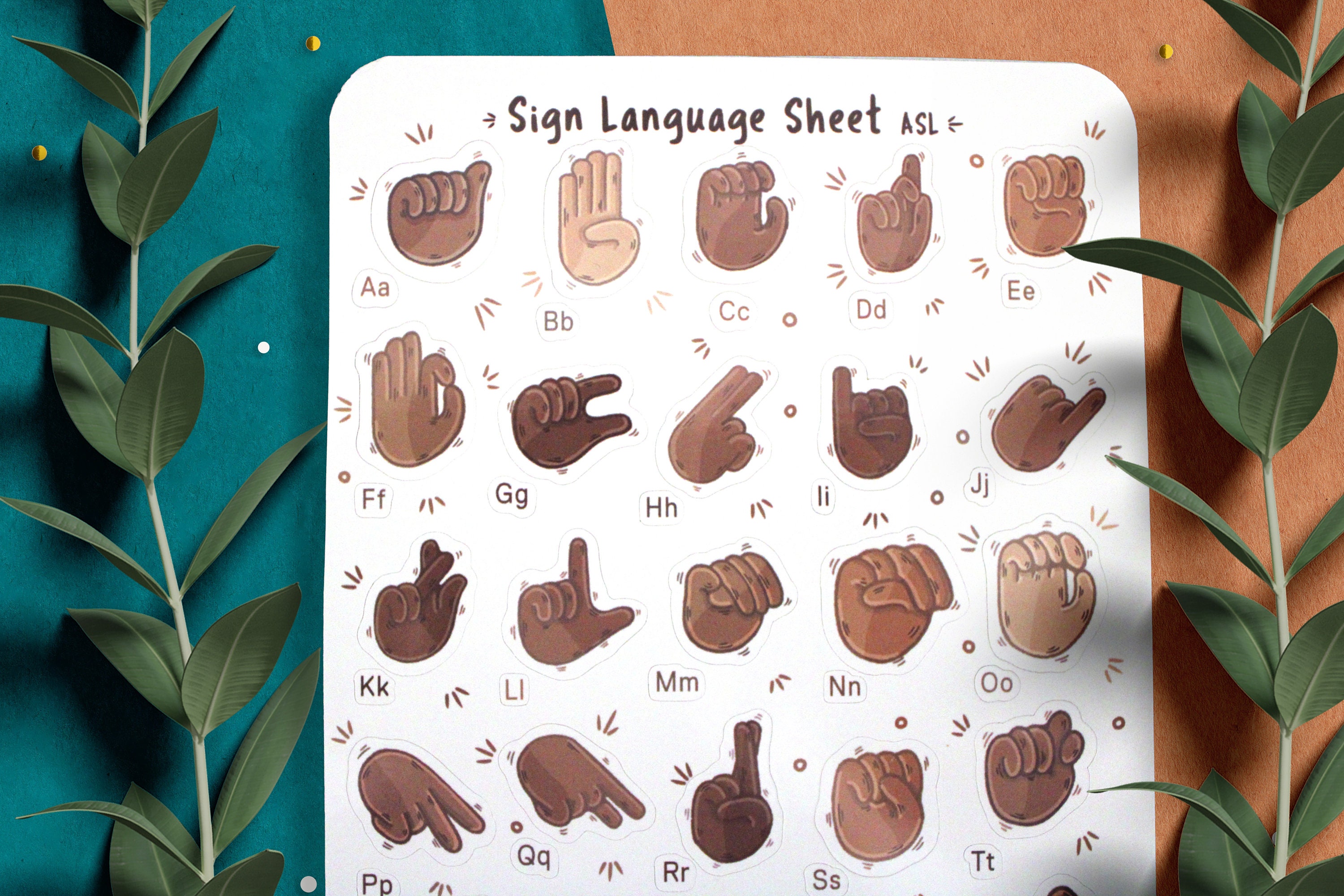 Sign Language Stickers Sheet, Planner Stickers, Bullet Journal Stickers ...