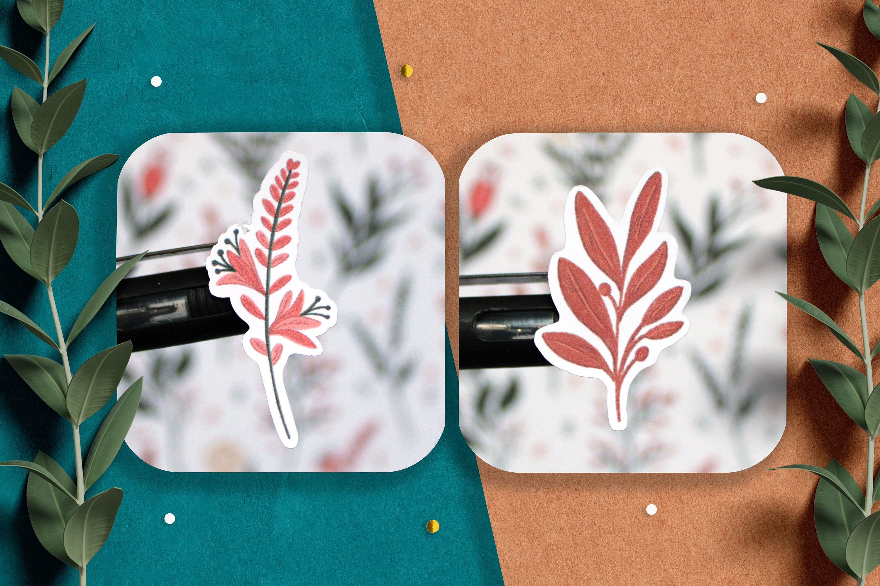 Sticker Try Branch Support Flowery Branches Sticker Sheet , Spring Journal Stickers , Planner ...