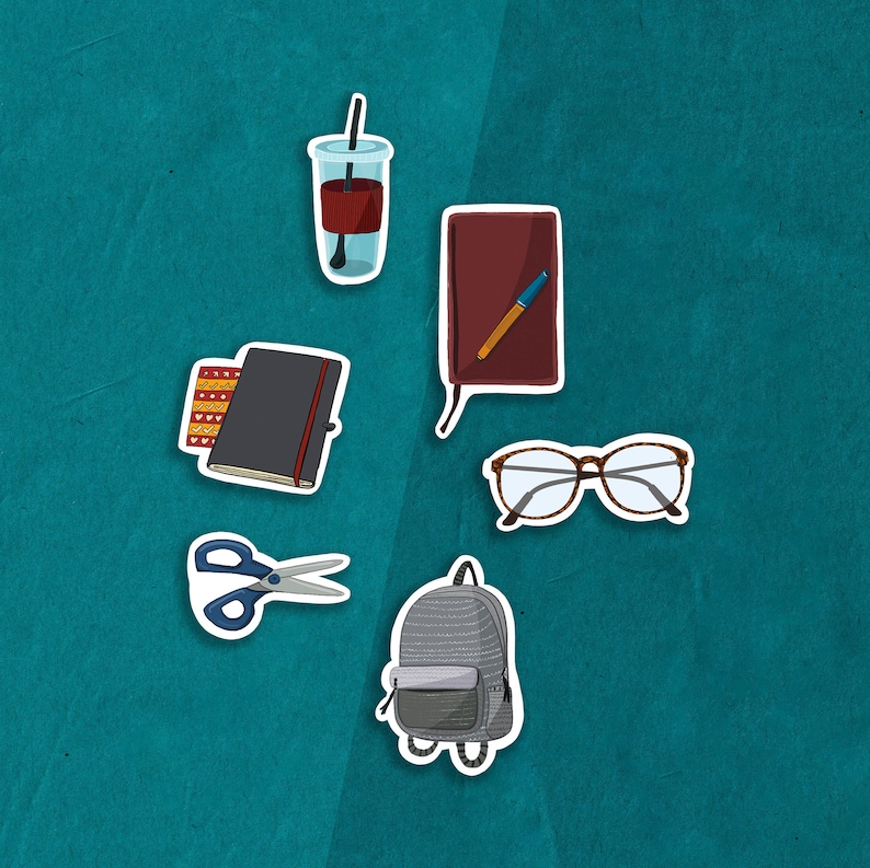 Study Time Sticker Pack, Planner Stickers, Journal Stickers ...