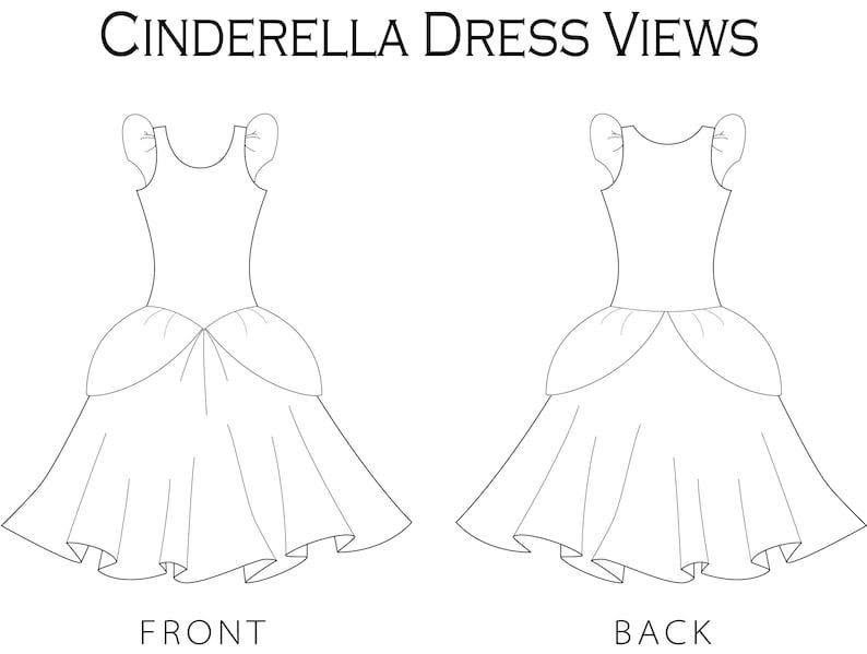 Cinderella Dress PDF Sewing Pattern Slim and Regular Sizes Etsy