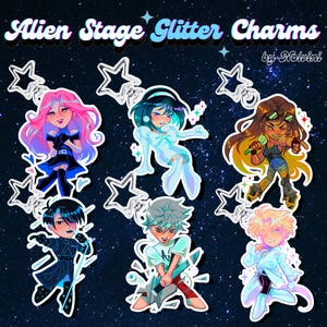 Alien Stage Glitter Acrylic Charms