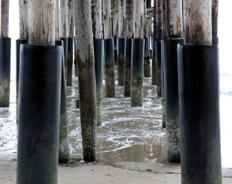 Leinwand Unter dem Steg California USA Leinwandbild Keilrahmen Wandbild Kunstdruck Foto Druck Digitaldruck Bild Fotografie Abbildung Wasser