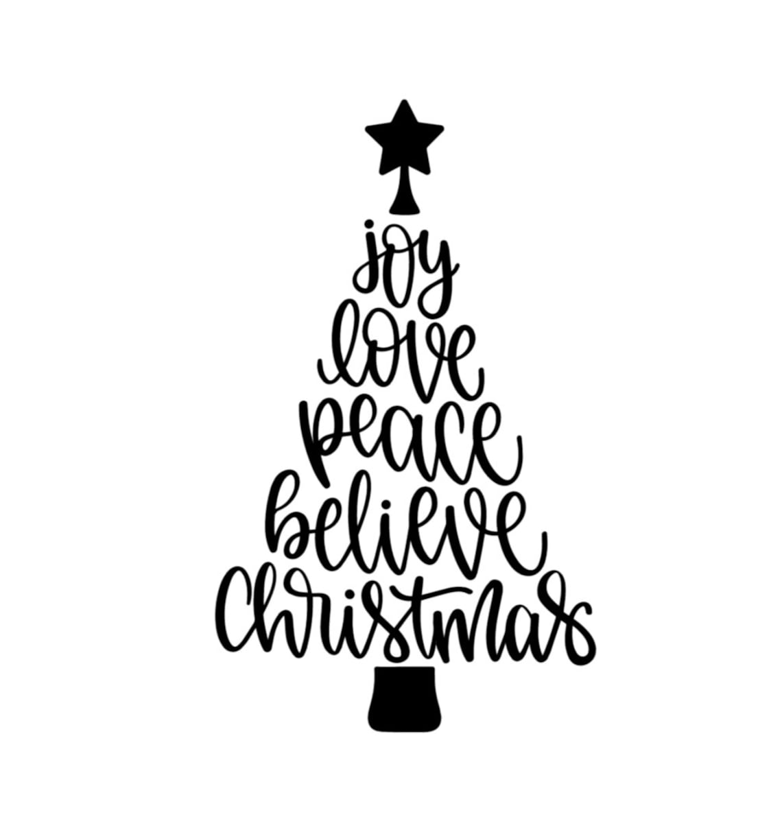 Joy Love Peace Believe Christmas Christmas Holiday Vinyl | Etsy