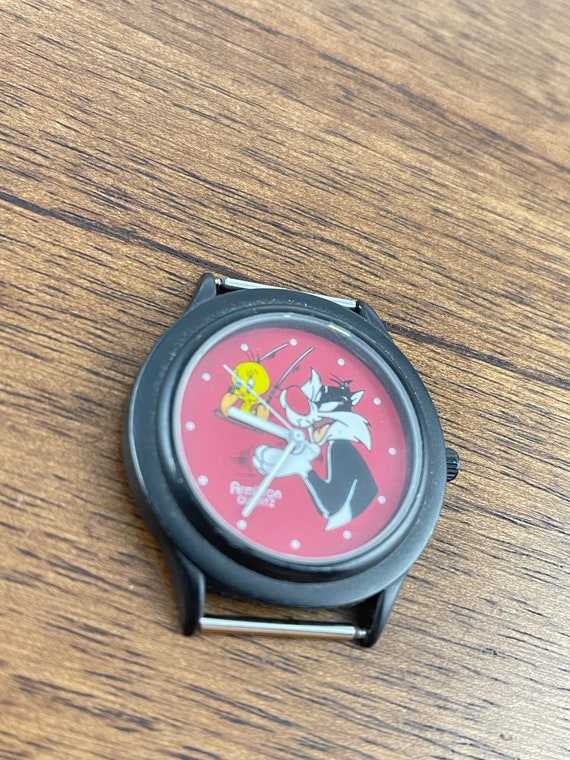 Vintage Warner Bros. looney tunes tweety and Sylvester watch NEW BATTERY Vtg Sylvester the Cat Amitron Watch Warner Bros Looney Tunes  main image 2
