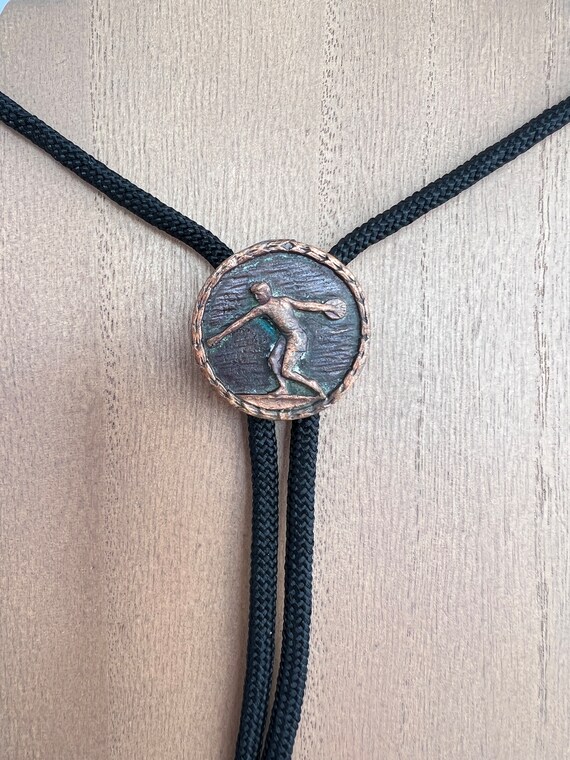 Copper Discus Thrower Bolo Tie - image 1