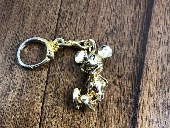 Disney Mickey Mouse Brass Keychain -Dancing  Mick… - image 1