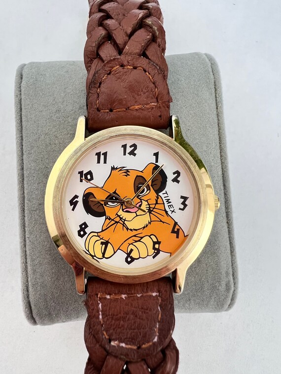 Vintage 90’s Disney Timed Watch Simba The Lion King Leather Braided Band READ Vintage Disney Simba Lion King Timex Watch - Weaved Leather  main image 3