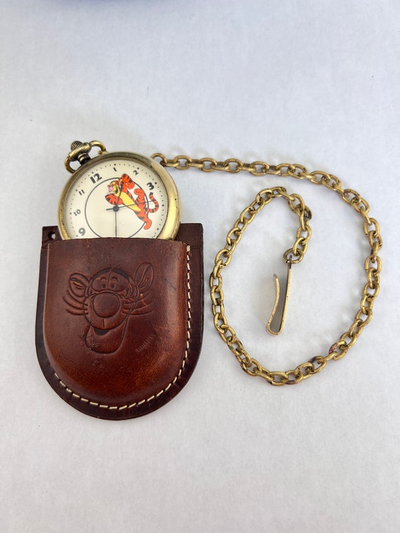 Vintage  Disney Store Tigger Pocket Watch - Gold T