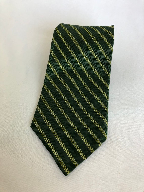 Vintage Green and Gold Acetate Necktie - Imported 