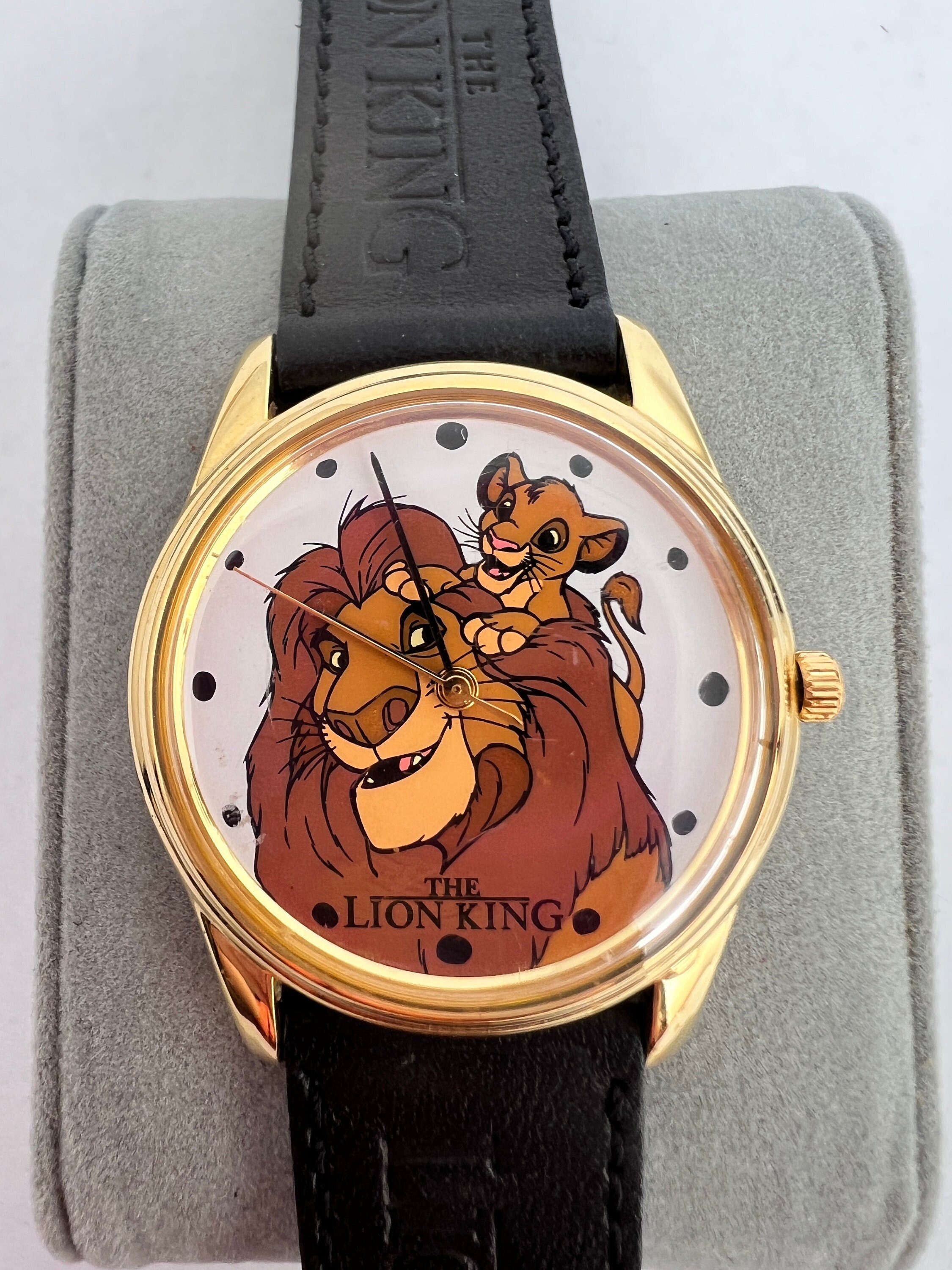 Rare Vintage Disney The Lion King Timex Indiglo Watch Simba Black Leather Vintage Disney main image 3